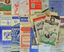 Large One-Per-Club collection pre 1955 football programmes all from different clubs. Noted 1954/55