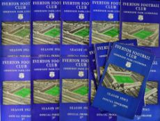 Collection of 1950's Everton home programmes to include 1951/52 Sheffield Wednesday, Barnsley, Leeds