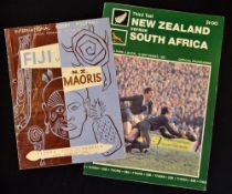 1957 New Zealand Maoris v Fiji rugby programme - 2nd Test played at Dunedin 24th August usual pocket