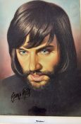 George Best Signed Print entitled 'Blinkers' colour print signed in ink limited edition 6/50 from