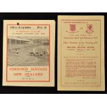 2x Scarce 1946 New Zealand Army Touring XV programmes to incl v Combined Services played at