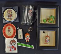 Collection of 1966 World Cup Willie Souvenirs to include cigarette lighter, footballer, key ring x2,