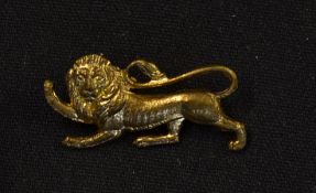 Rare 1938 British Lions rugby tour brass lion pin badge - issued for the tour to South Africa and