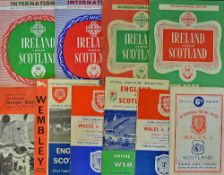 Selection of Scotland away football programmes to include Wales 1952, 1956, 1964, England 1957,