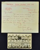 1961 Manchester United official letter to United fan dated 20 September 1961 and hand written and