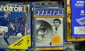 Comprehensive collection of Everton football programmes from 1960's onwards, mainly modern with