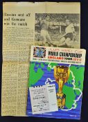 1966 World Cup Tournament programme with newspaper cuttings/match reports plus World Cup Semi-