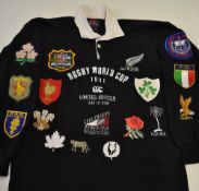 Scarce 1991 New Zealand Rugby World Cup ltd ed commemorative shirt - featuring each of the