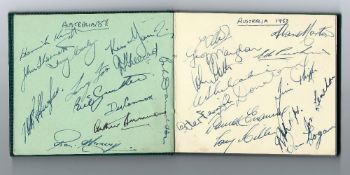 1958 Rugby International Autograph book - incl touring Australian Wallabies '58 (26) plus England (