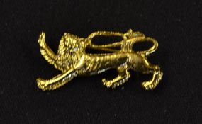 Rare 1962 British Lions rugby tour brass lion pin badge - issued for the tour to South Africa and