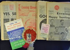 1958 FA Cup Final souvenir newspapers (4) different, The Star (Pink Football Issue) dated 8 February
