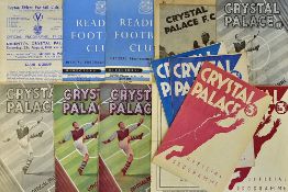 Crystal Palace 1946/47 to 1952/53 home and away football programmes to include 1946/47 home to