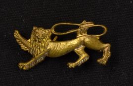 Rare 1974 British Lions rugby tour brass lion pin badge - issued for the tour to South Africa and