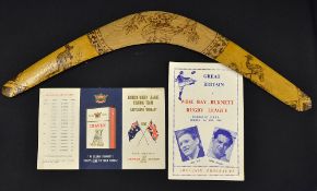 Rare 1962 Great Britain v Wide Bay -Burnett rugby league programme, official itinerary and