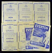 Selection of Everton home programmes to include 1945/46 Huddersfield Town, Bradford Park Avenue,