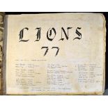 1977 British Lions Rugby Tour large scrapbook - compiled by a young Auckland boy as he followed