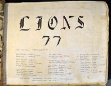 1977 British Lions Rugby Tour large scrapbook - compiled by a young Auckland boy as he followed