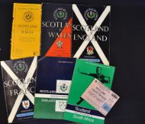 5x Scotland rugby programmes from the late 1940s onwards - v Wales '47, covers torn and split (AF)