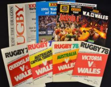 1978 and 1991 Collection of Wales rugby tour to Australia programmes - 4x 1978 to incl 1st test