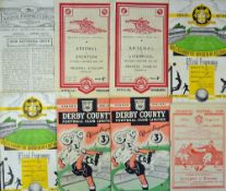 Late 1940s Mixed Football Programmes to include 1946/7 Arsenal v Aston Villa, 1947/8 Arsenal v