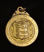 1895/96 Lancashire First Class Rugby County Championship 9ct gold medal -engraved on the reverse "