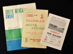 1960 Llanelli v South Africa rugby programme -Tuesday 13th December pocket folds internally hence