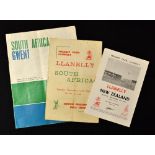 1960 Llanelli v South Africa rugby programme -Tuesday 13th December pocket folds internally hence