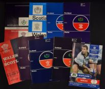 Collection of Scotland v Wales rugby programmes from 1969 onwards to incl a complete run of home