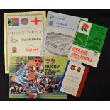 Collection of England rugby tour programmes to Argentina, South Africa and New Zealand from the