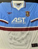 1996/8 Aston Villa Signed football shirt an away shirt signed to the front by 10 including Gareth