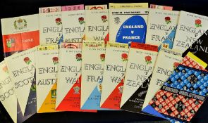 Extensive collection of England Rugby Programmes and Tickets from 1970/80s incl some Away - to