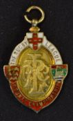 1958/59 Rugby League County Championship silver gilt and enamel winners medal - engraved on the