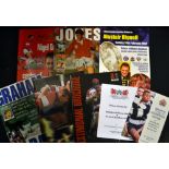 Collection of various rugby benefit brochures some signed to include Nigel Davies (Llanelli and
