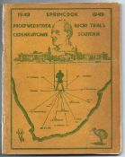 1949 South Africa Springbok Rugby Trials souvenir programme - held a head of the New Zealand All