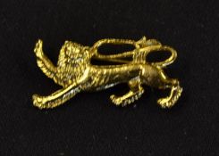 Rare 1977 British Lions rugby tour brass lion pin badge - issued for the tour to New Zealand and
