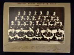 Scarce 1930 Official British (Lions) Rugby Football Team photograph for tour to New Zealand - on the