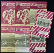Selection of 1950s Hearts home football programmes to include 1952/1953 Rangers, Queen of the South.