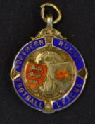 1956/57 Northern Rugby Football League winners medal - silver gilt and enamel medal engraved on