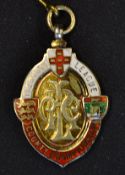 1954/55 Rugby League County Championship silver gilt and enamel winners medal - engraved on the