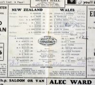 1935 Wales v New Zealand rugby signed programme - played at Cardiff Arms Park Saturday 21st December