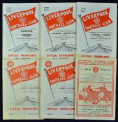 1950s onwards Liverpool football programme selection to include homes 1950/1951 Sunderland, 1957/