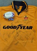 Wolverhampton Wanderers Signed Football Shirt a replica short sleeve shirt, extensively signed to
