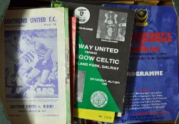 Collection of friendly match football programmes covering various fixtures and seasons, worth