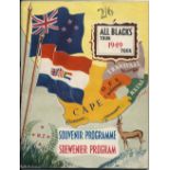 1949 New Zealand All Blacks rugby tour of South Africa Souvenir Programme - original coloured