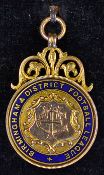 1934/5 Birmingham League Championship 9ct Gold Medal awarded to E. Turner, comes complete with