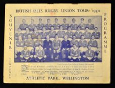 1950 British Lions v New Zealand rugby programme - 3rd Test played on the 1st July at Athletic