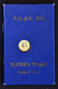 Coventry City players ticket for 1938/1939 with players instructions including reporting daily at