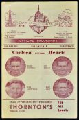 1951 Heart of Midlothian v Chelsea football programme at Tynecastle dated 12 May 1951 friendly