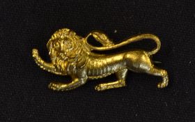 Rare 1950 British Lions rugby tour brass lion pin badge - issued for the tour to New Zealand &