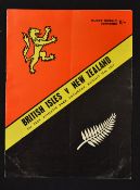 1959 British Lions v New Zealand All Blacks rugby programme - 2nd test match played at Athletic